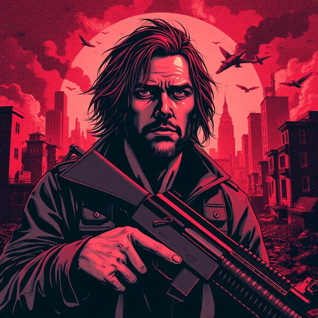 Portrait of a human survivor holding a shotgun